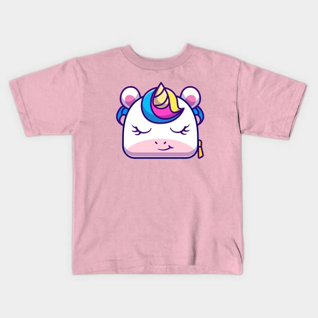 Cute Unicorn Bag Cartoon Kids T-Shirt by Catalyst Labs